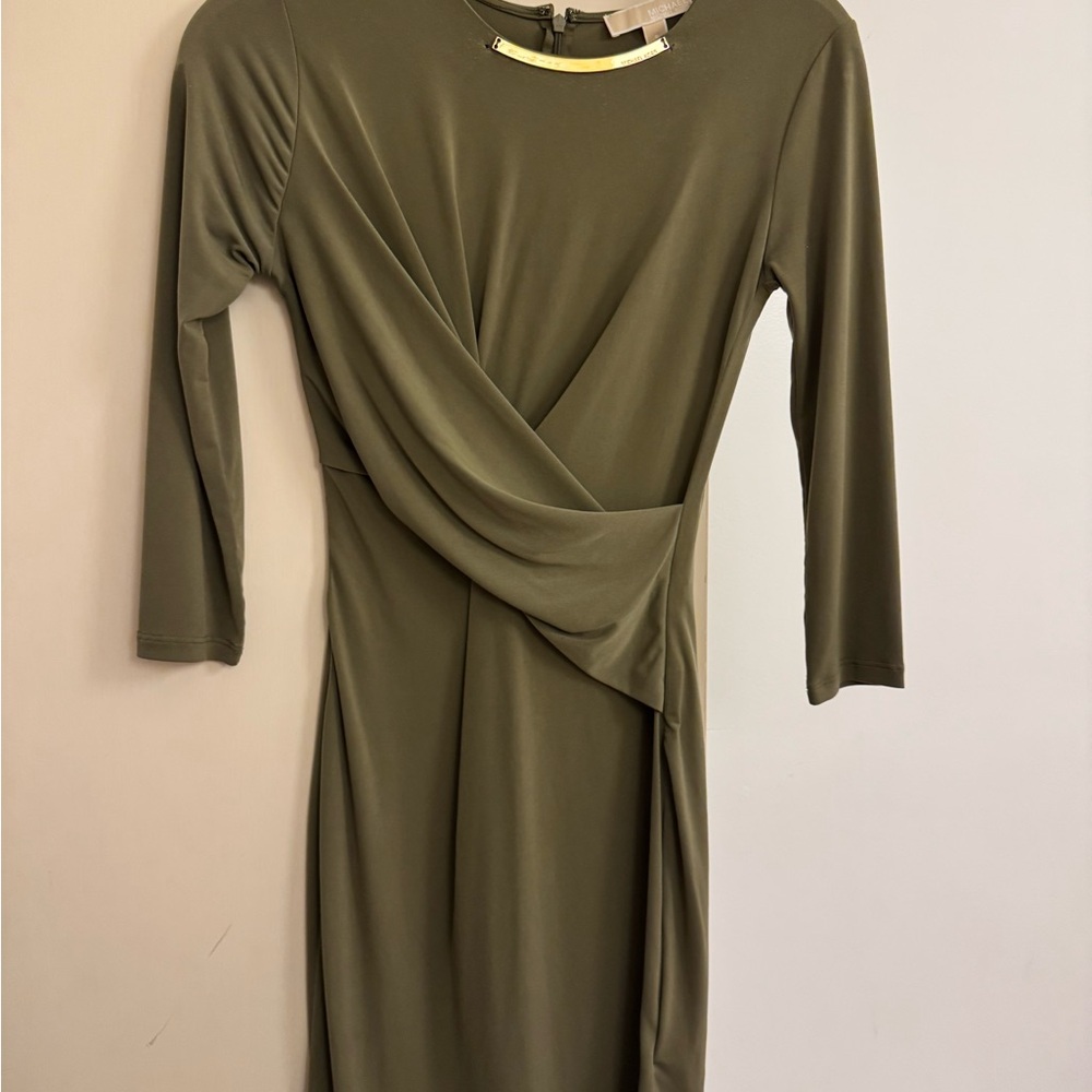 Michael Kors Olive Long Sleeve Dress